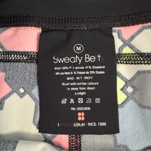 Sweaty Betty Zero Gravity Run Leggings Size M Multicolor Geo Tile Active Gym - Picture 9 of 11